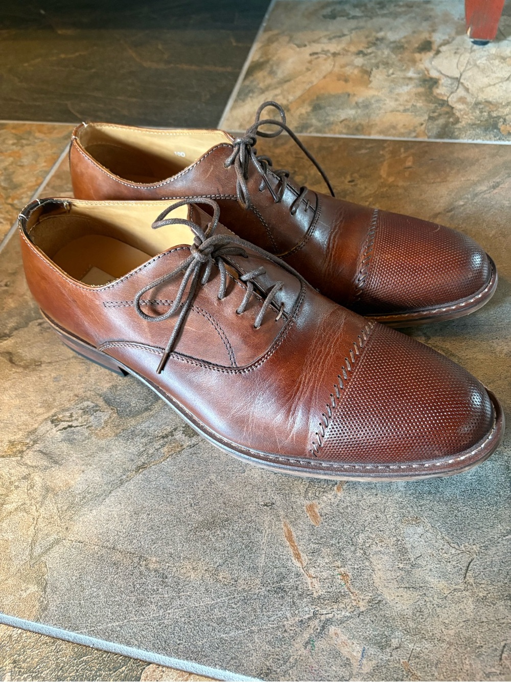 Joseph Abboud Essex Brown X250872 10D Men's Casual Shoes Leather